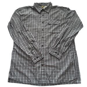 Eddie Bauer Travex Men's TL Gray Multicolored Button Up Shirt Long Sleeve